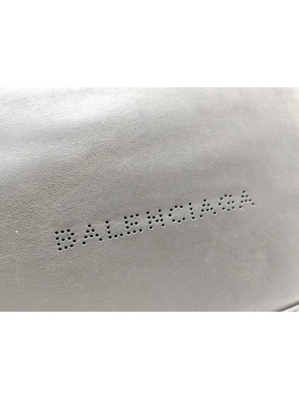Balenciaga Clutch Navy Clip Black Leather Silver